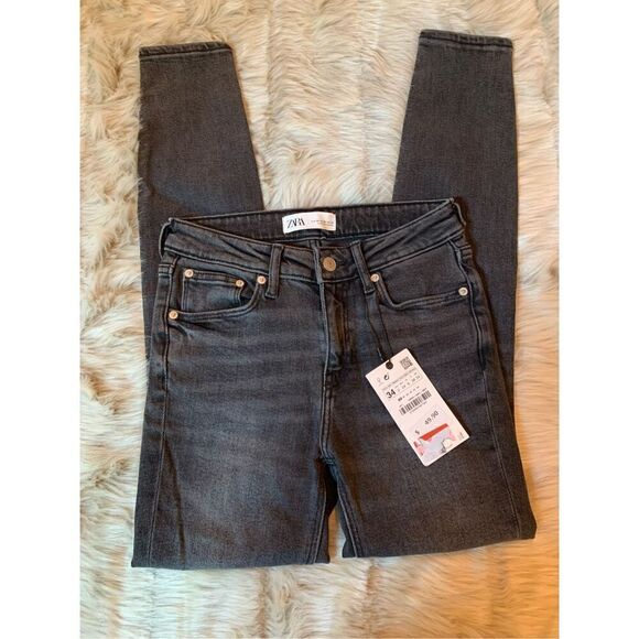 Zara Premium 80s Skinny Jeans in Smokey Gray Size 2 NWT - Picture 2 of 4